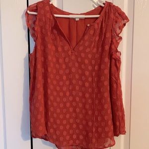 LOFT coral pink blouse sleeveless top M